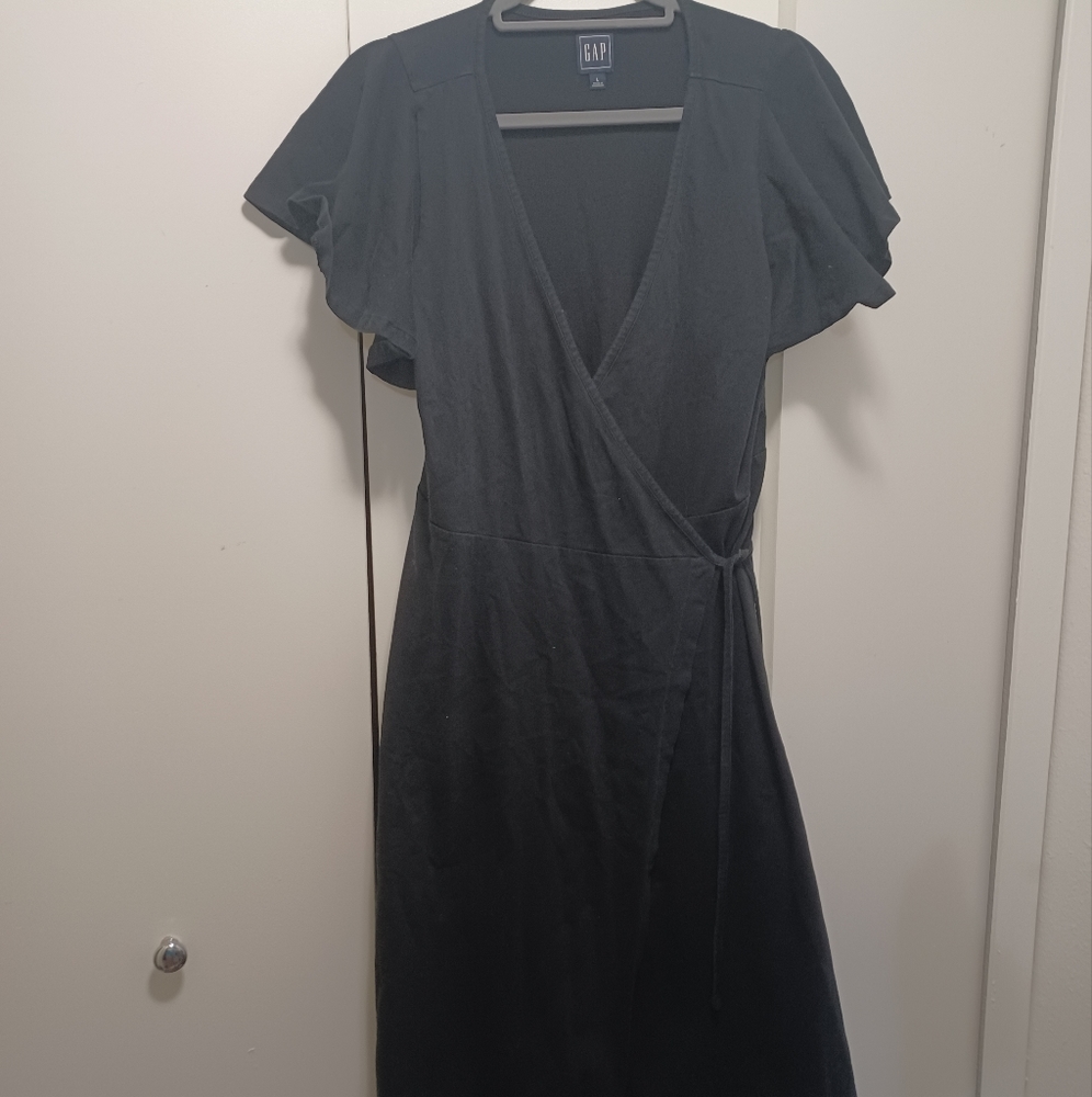 GAP black wrap dress, size Large